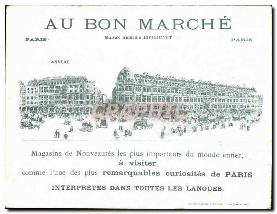 Chromo Au Bon Marche Enfants Au nom de la commune de Fouilis les oies  — Rückseite