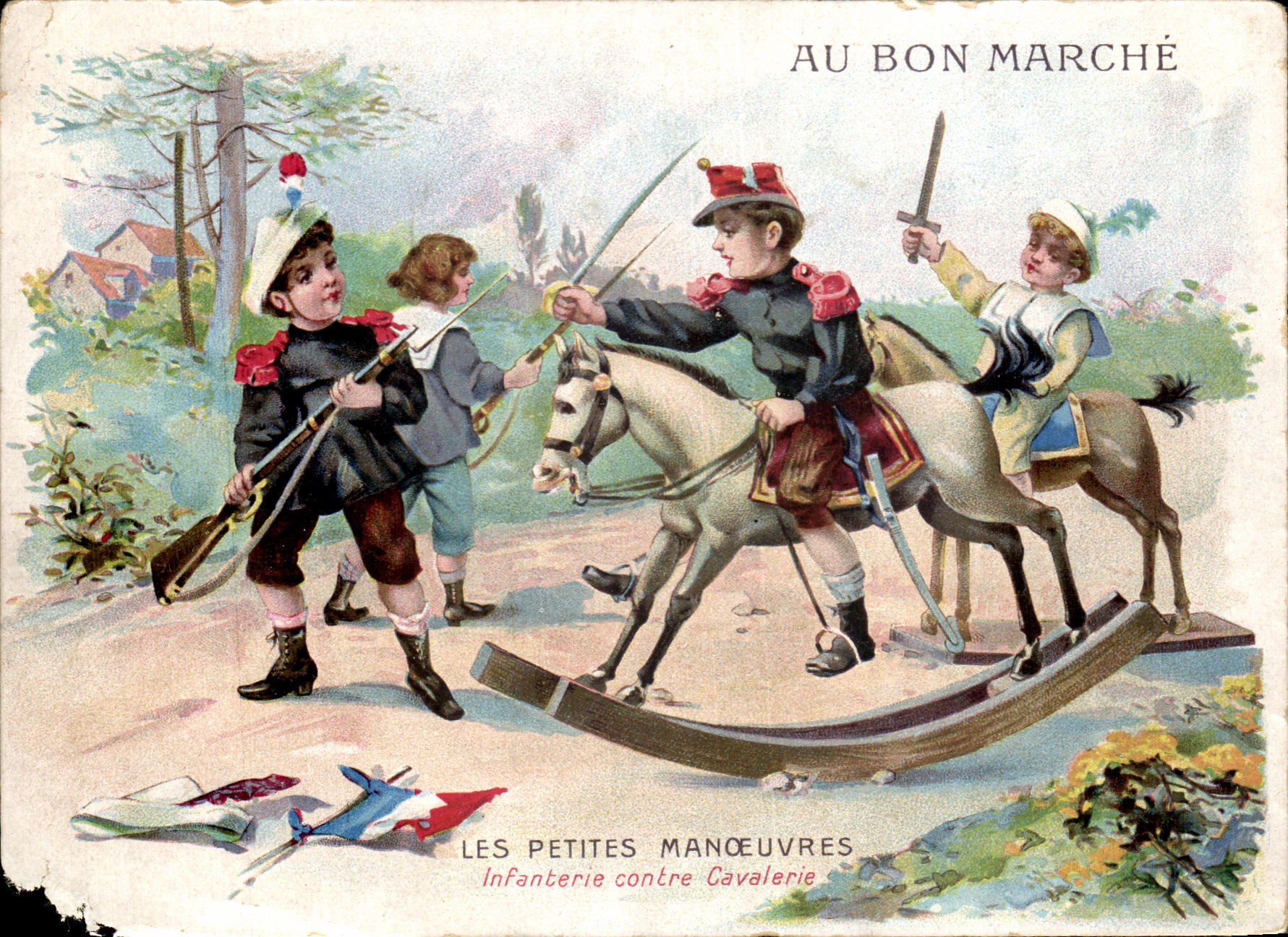 Chromo Au Bon Marche Enfants Les petites manoeuvres 