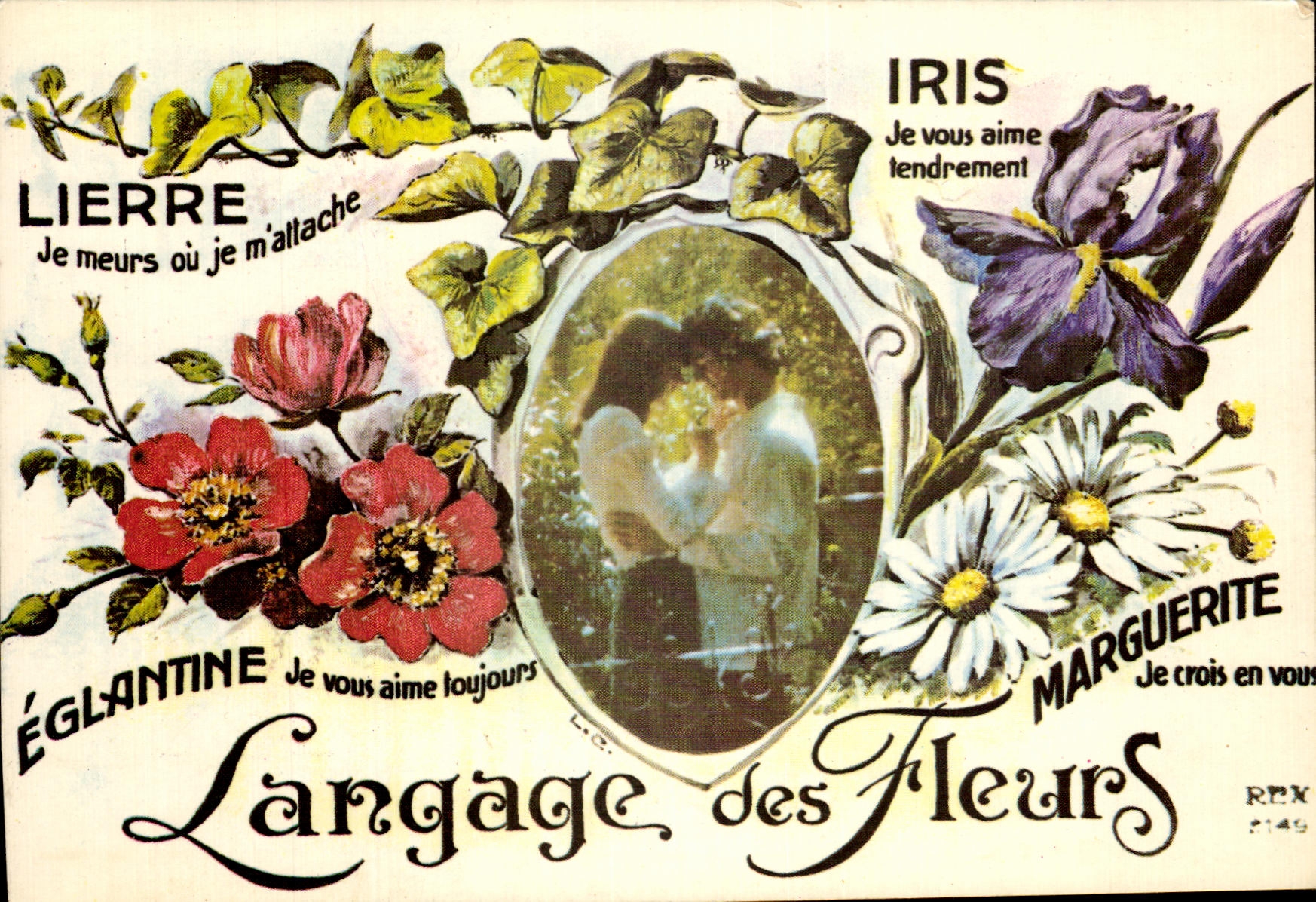 CPM Lierre Iris Langage des Fleurs