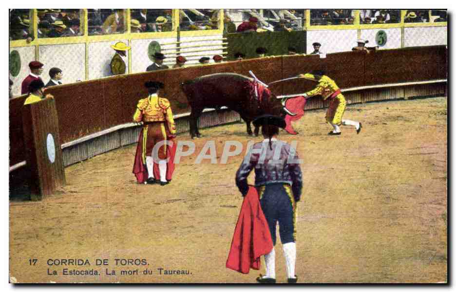 CPA Corrida De Toros La Estocada La Mort Du Taureau 