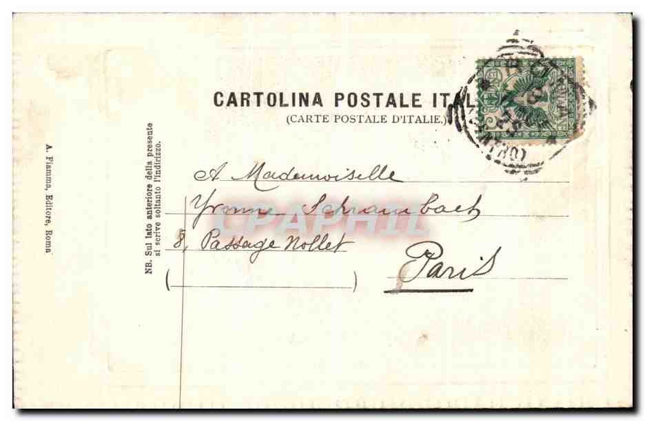 CPA Fontana Di Villa Umberto Roma — Rückseite