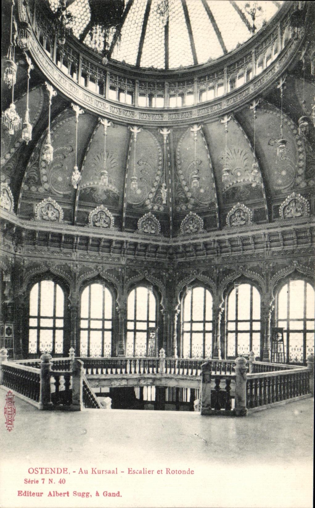 Ostende - Au Kursaal - Escalier et Rotonde — Série 7 N. 40 — Éditeur Albert Sugg, à Gand