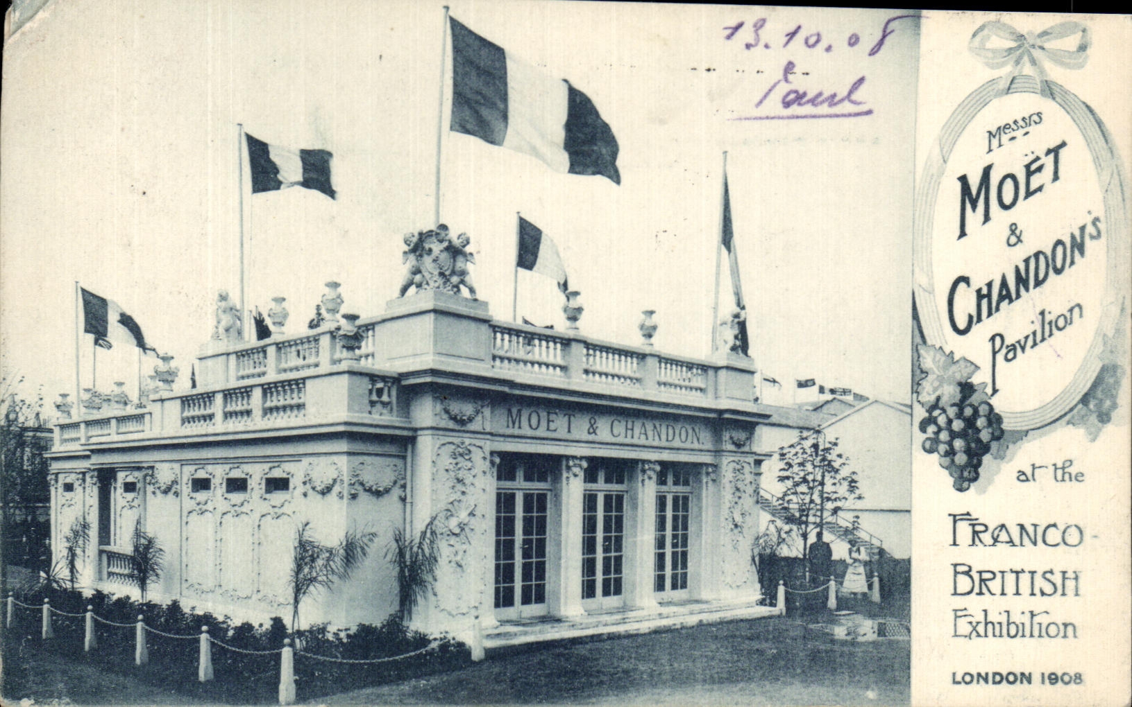 CPA Franco British exhibition London 1908 Met et Chandon hampagne 