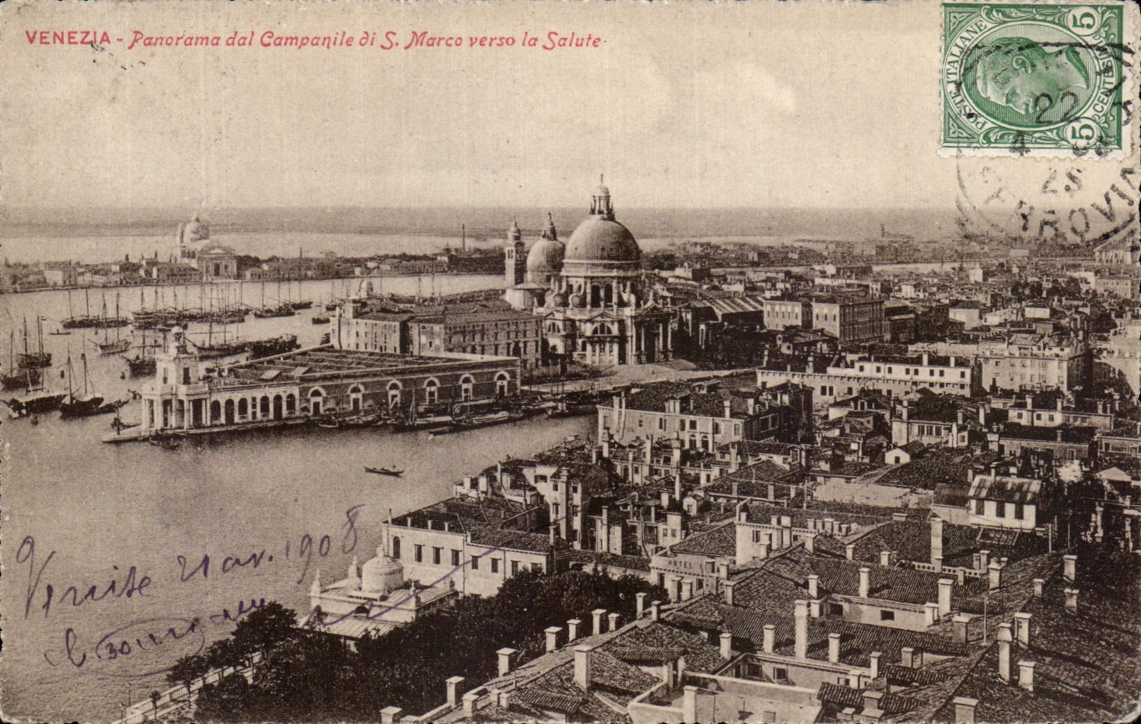 CPA Venezia Panorama Dal Campanile di S Marco verso la Salute 