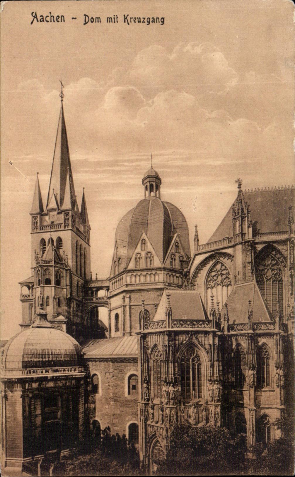 CPA Aachen Dom mit Kreuzgang 
