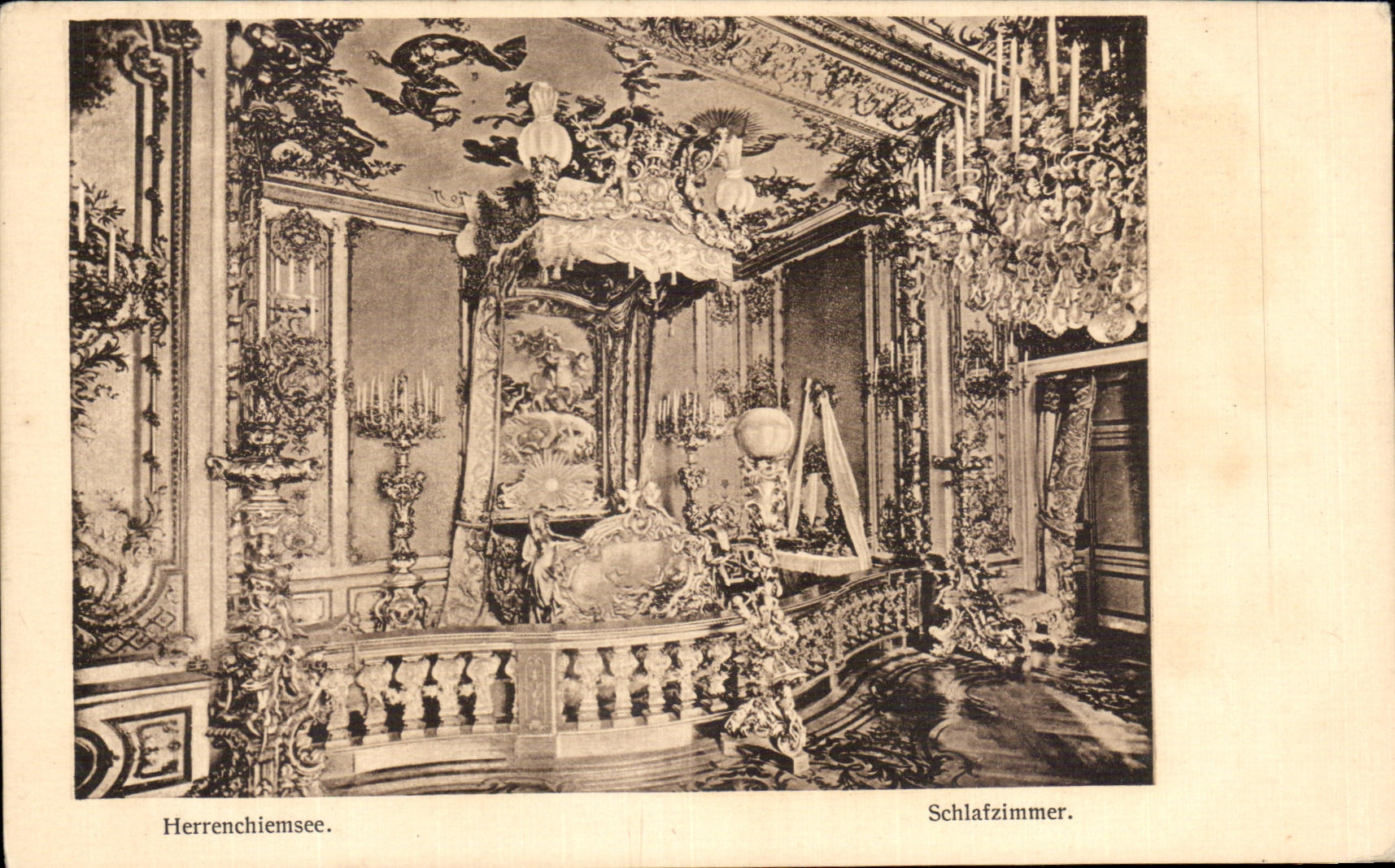 CPA Herrenchiemse Schlafzimmer