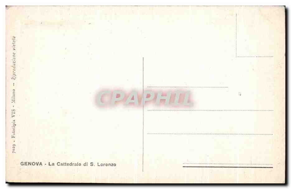 CPA Genova La Cathedrale Di S Lorenzo  — Rückseite