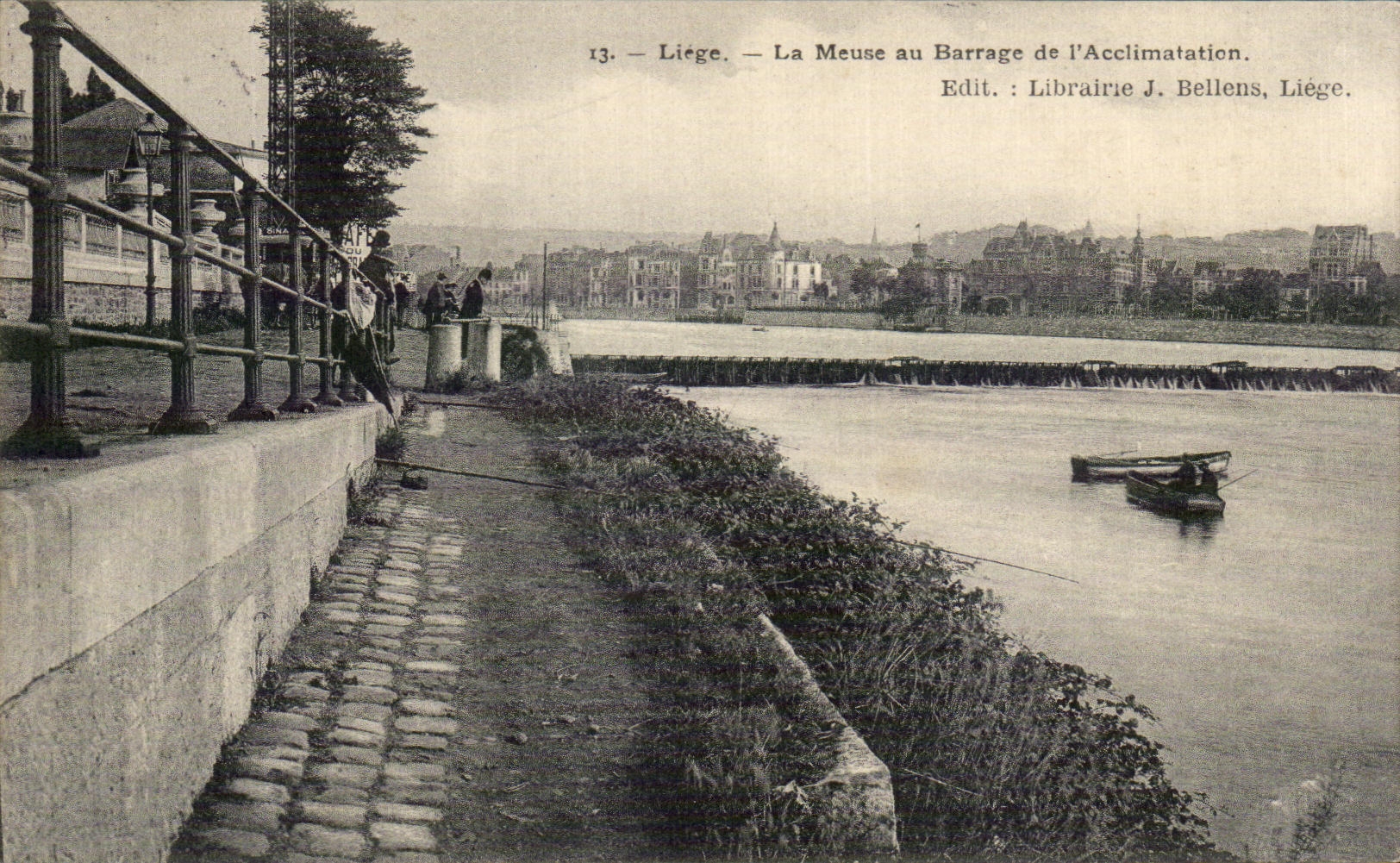 CPA Liege La Meuse au Barrage De L Acclimatation Pecheurs