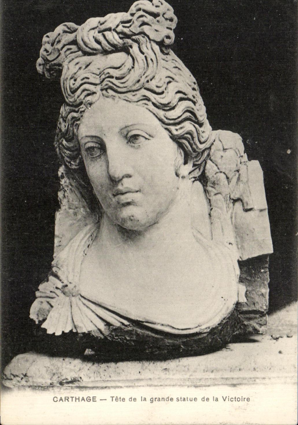 CPA Carthage Tete de La Grande Statue de la Victoire