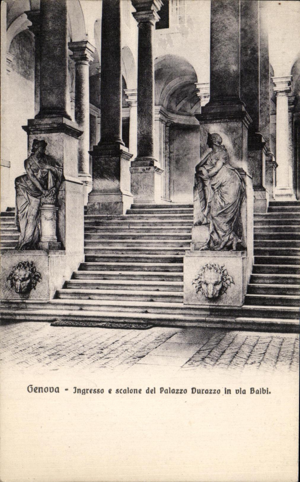 CPA Genova Ingrressa Scalone del Palazzo Durazzo in via Balbi