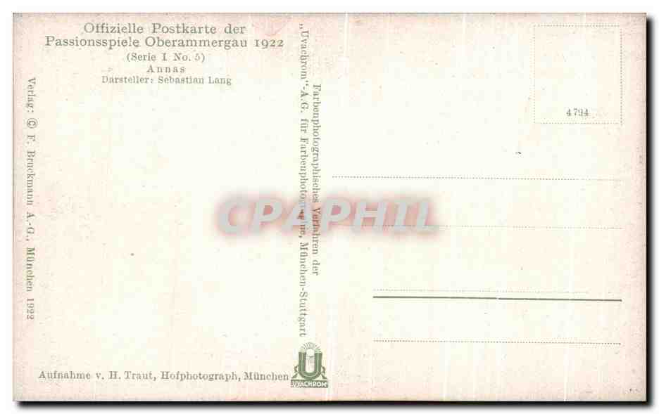 CPA La roie Annas — Verso