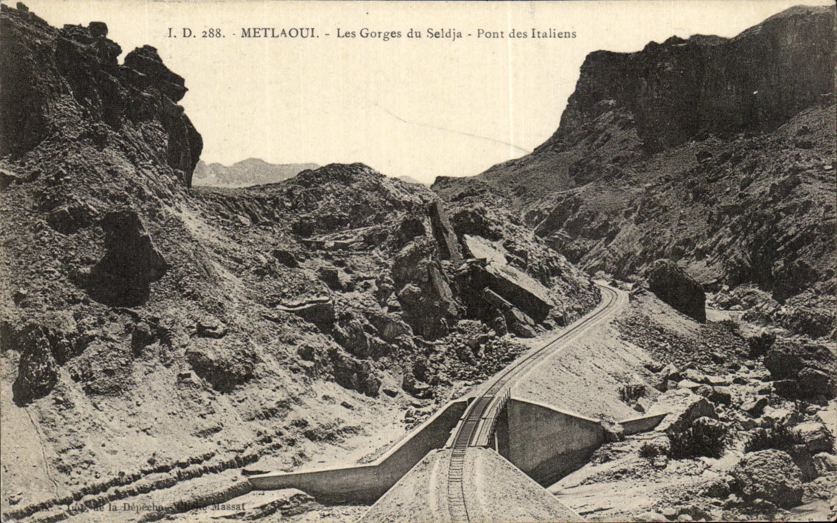 CPA Metlaoui Les Gorges du Seldja Pont des Italiens Tunisie