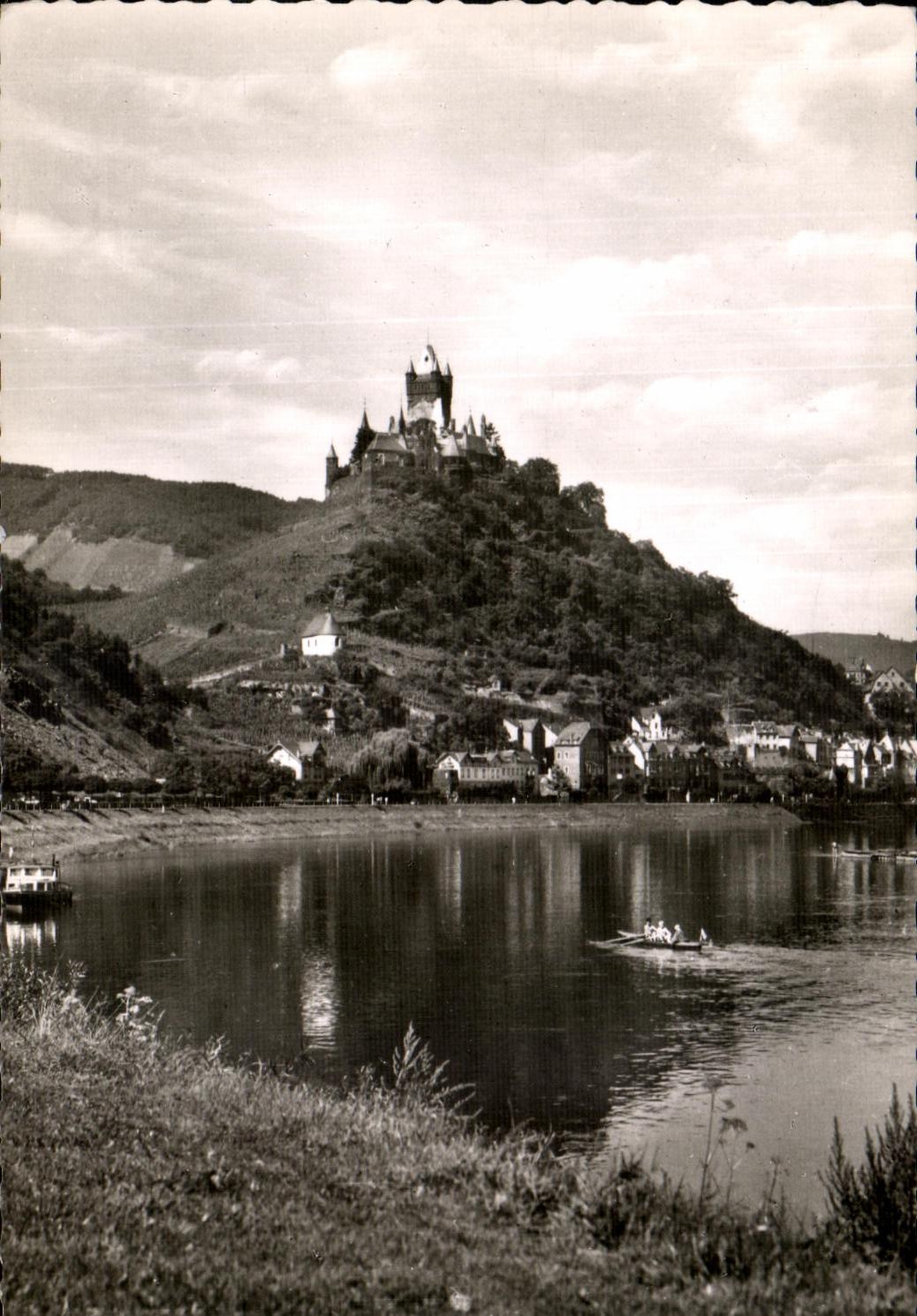 Château de Cochem — vue sur la Moselle — éditeur Anschicht-Kartenverlag, Koblenz