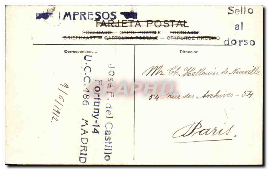 CPA Madrid Casa Consistorial y Playa Mayor — Rückseite
