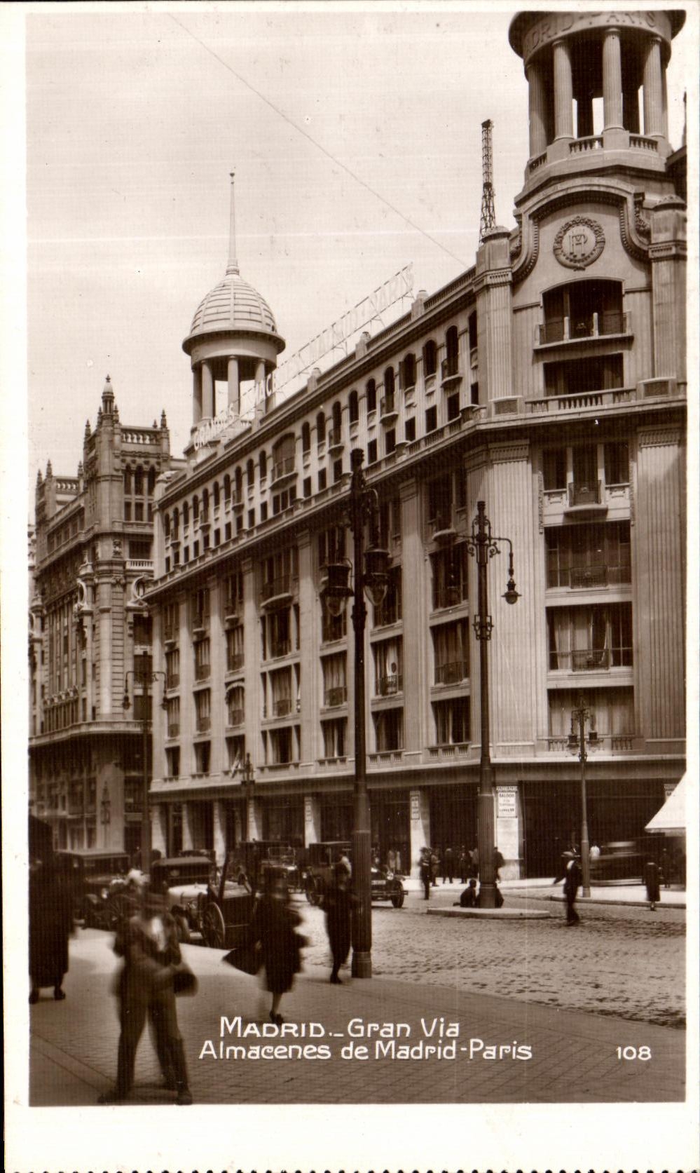 CPA Madrid Gran Via Almacenes de Madrid Paris