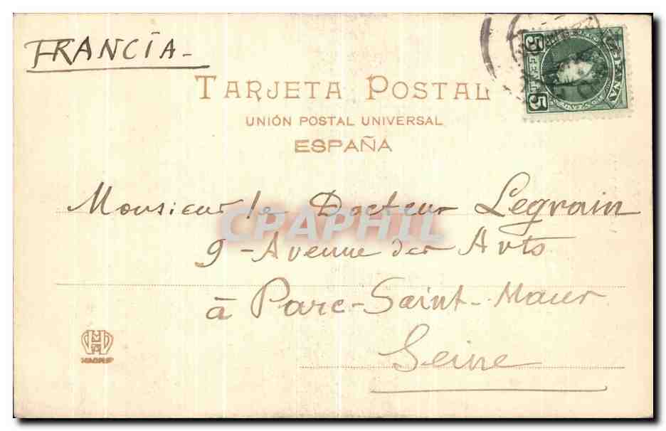 CPA Madrid Retiro Estatua De Goya — Rückseite