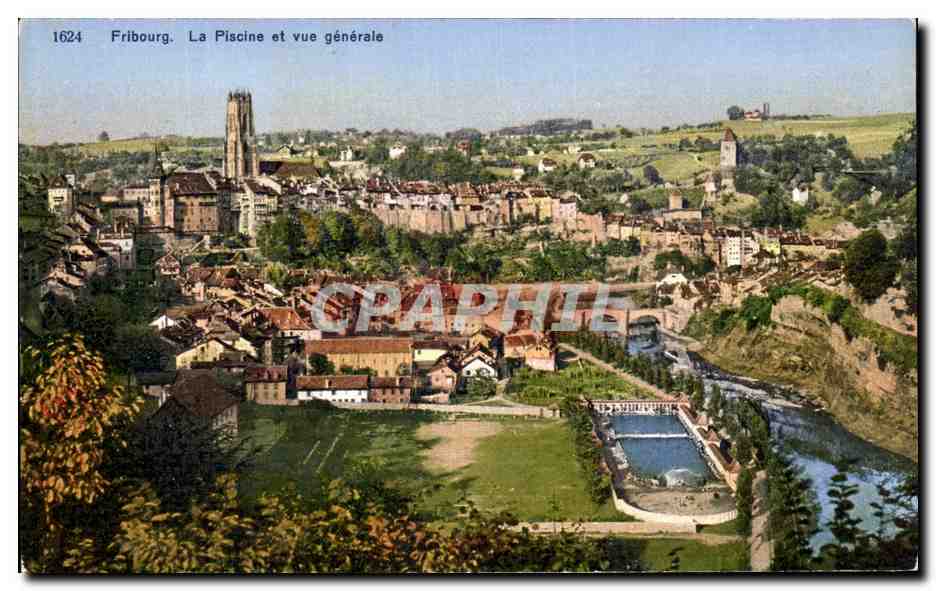 CPA Fribourg La piscine et vue general