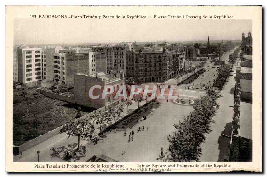 Barcelone - Place Tetuán et Paseo de la République — éditeur K. G. n° 126477