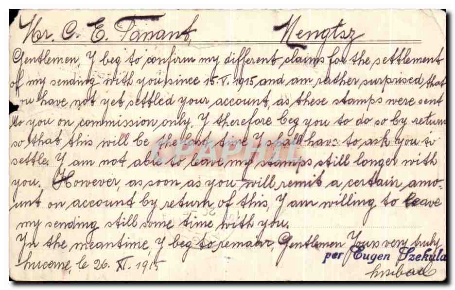Entier Suisse pour Shanghai via Paris Eugen Szekula Amsterdam 1916 Chine China — Back