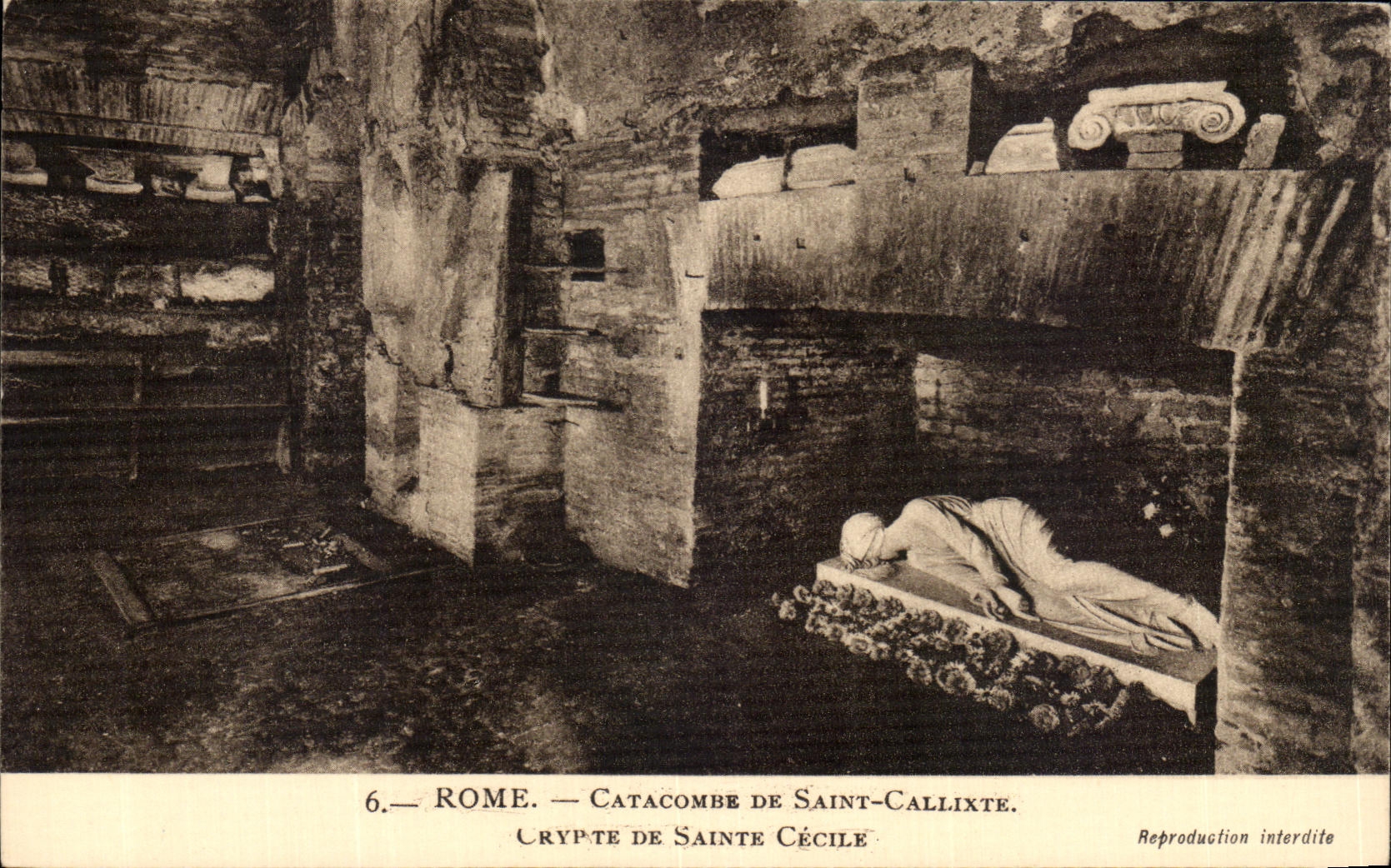 CPA Rome Catacombe De Saint Callixte Crypte de Sainte Cecile