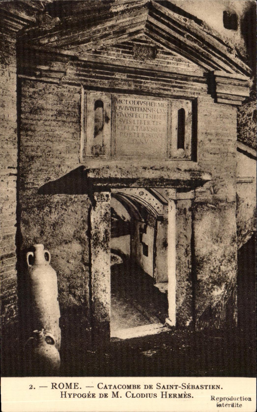 CPA Rome Catacombe De Saint Sebastien Hypogee de M Clodius Hermes
