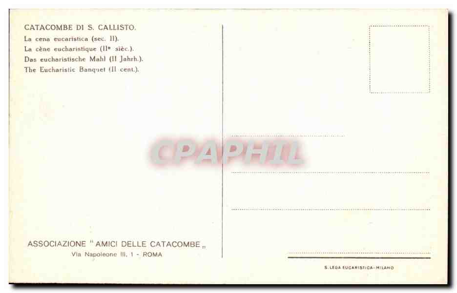 CPA Rome Catacombe di S CallistoLa cena eucaristica — Rückseite