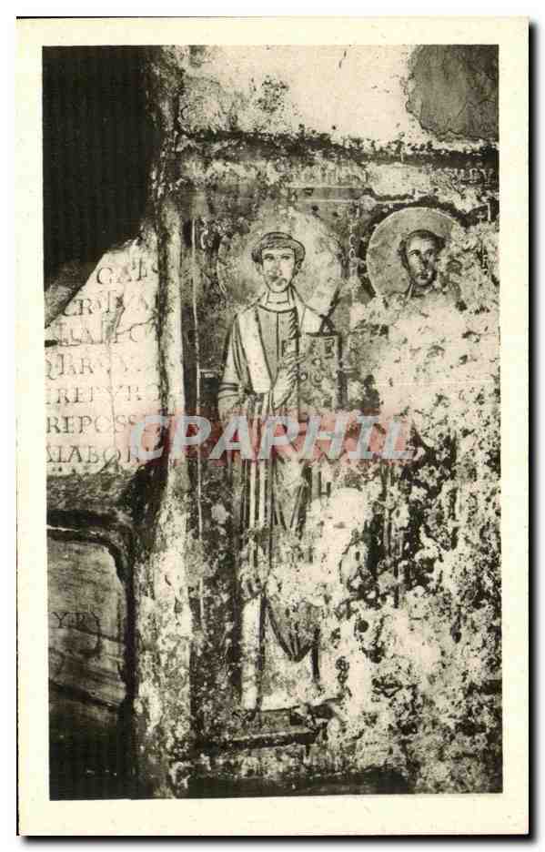 CPA Rome Catacombe di S Callisto Immagini dei Santi Cornelio e Cipriano