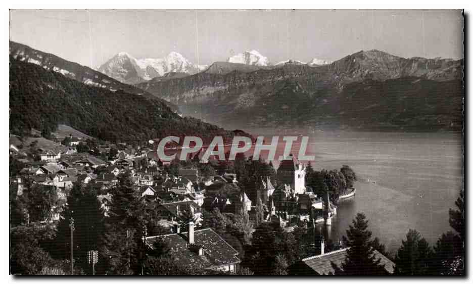CPA Oberhofen am Thunersee Eiger Monch Und Jungfrau