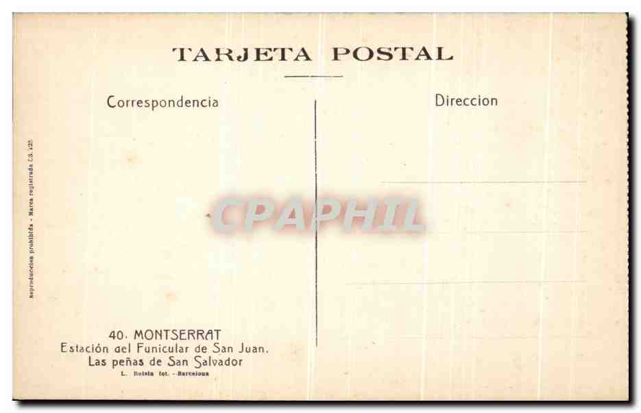 CPA Montserrat Ermita Montana de Santa Cecillia — Rückseite
