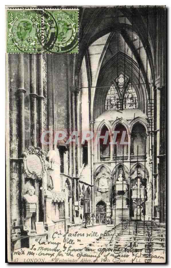 CPA London Westminster Abbey poets corner