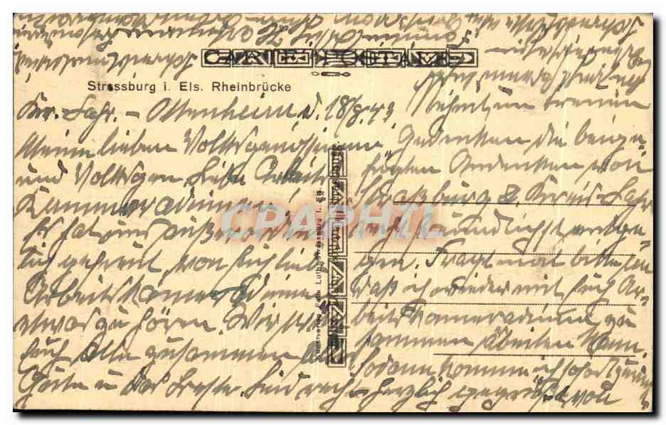 CPA Strassburg Eis Rheinbrucke Bateaux Mannheim Casablanca — Verso