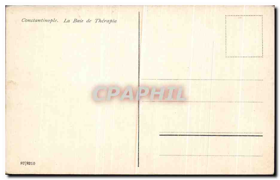 CPA Constantinople La Baie de Therapia Turquie — Verso