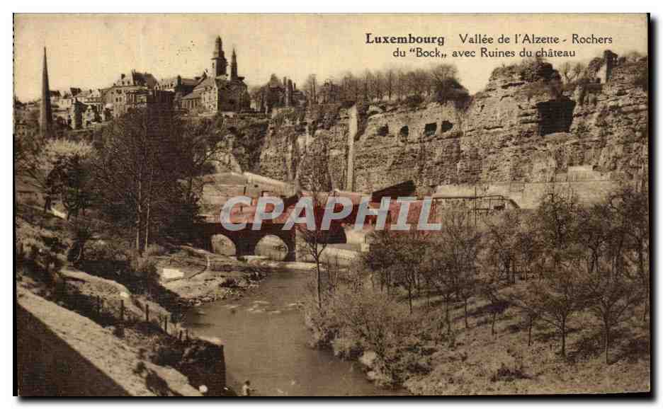 CPA Luxembourg Vallee de L Alzette du Bock avec ruines du chateau