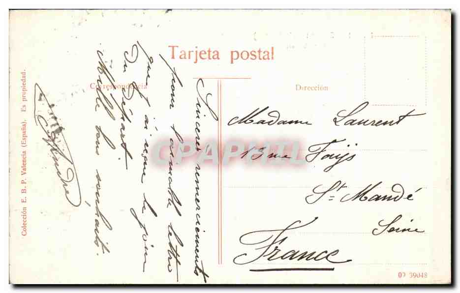 CPA Sagunto Valencia Vista Generale — Back