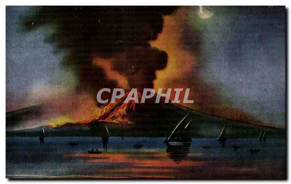 CPA Napoli Vesuvio in Eruzion 