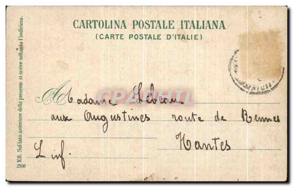 CPA Napoli Il Vesuvio Bateau — Rückseite
