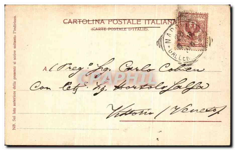 CPA Napoli Piazza del Municipie — Rückseite