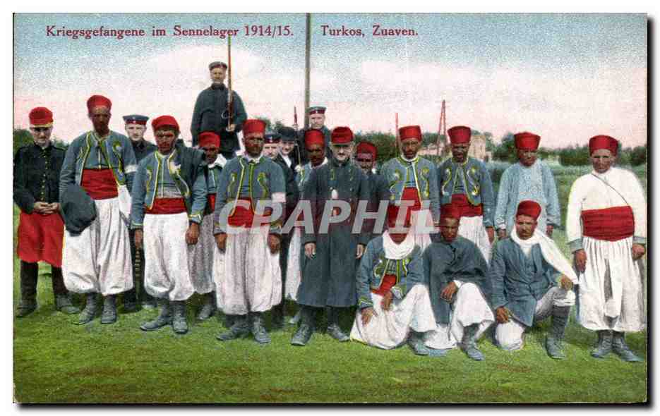 CPA Kriegsgefangene Im Sennalager Turkos Zuaven Militaria Zouaves Turkey Turquie
