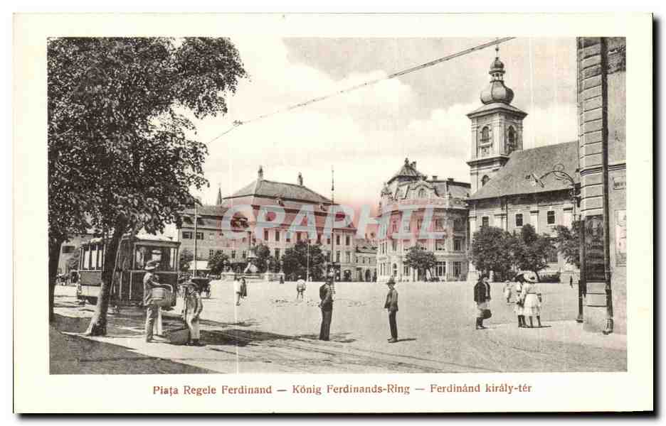 CPA Piaja Regele Ferdinand Konig Ferdinands Ring Sibiu Roumanie