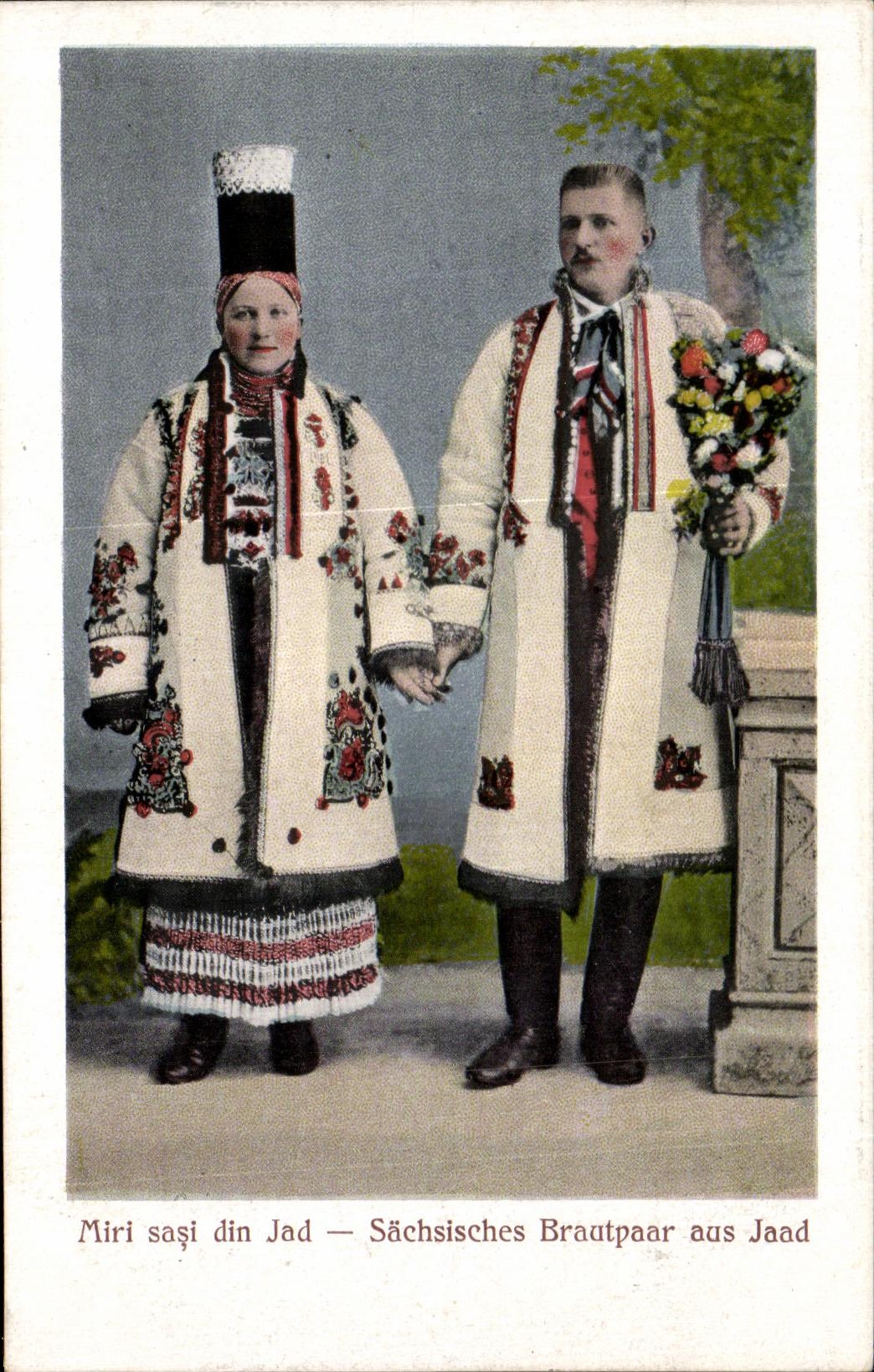 CPA Miri Sasi din Jad Sachsisches Brautpaar aus Jaad Roumanie Folklore Costume 