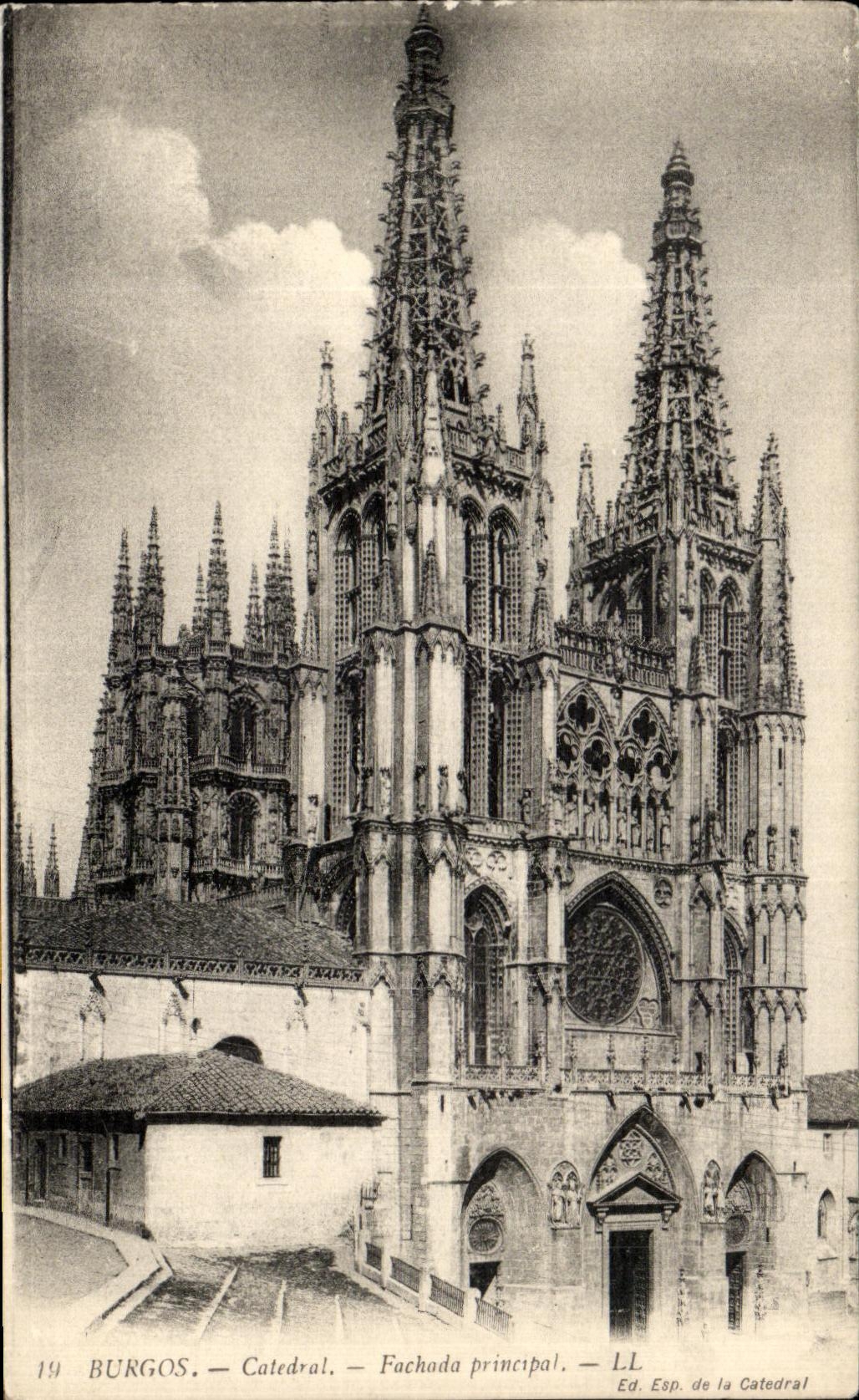 Burgos — Cathédrale — Façade principale — Ed. Esp. de la Catedral, n° 19