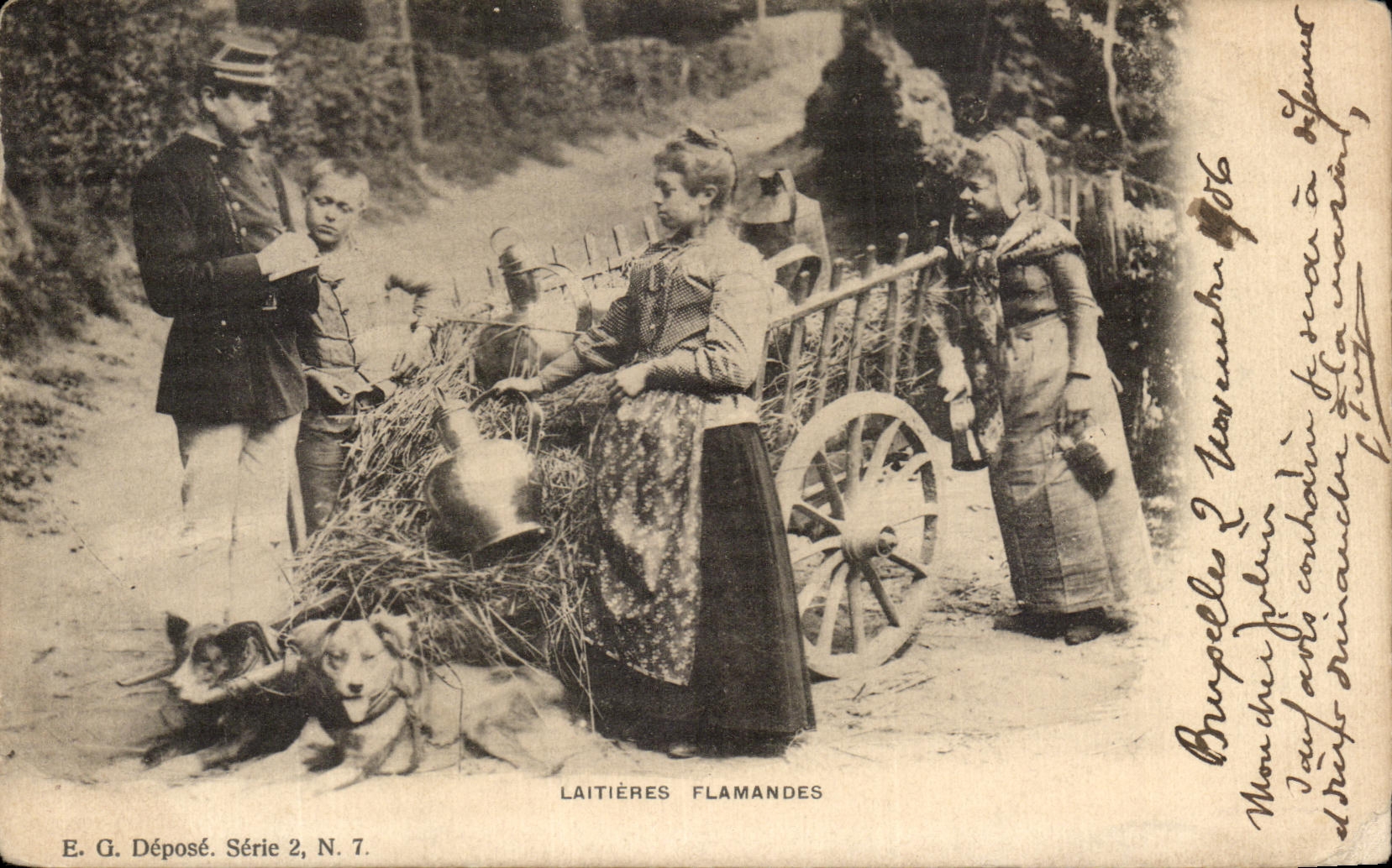 CPA Laitieres Flamandes Voiture a chiens TOP