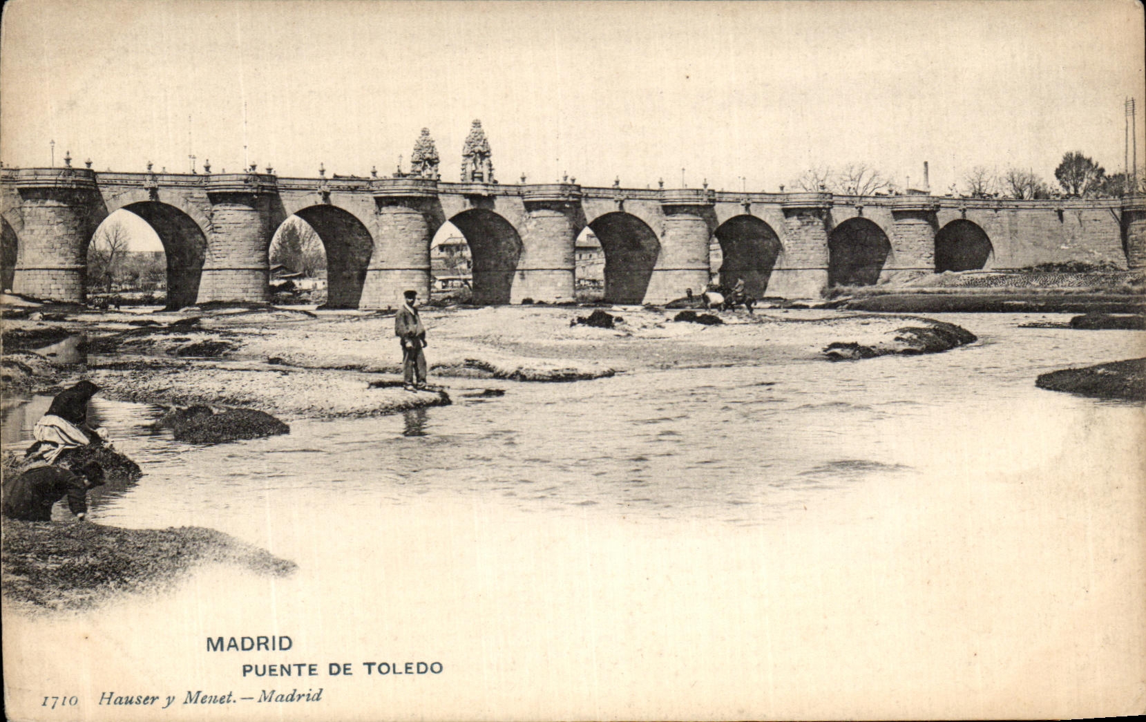 CPA Mardrid Puente de Toledo Lavandieres