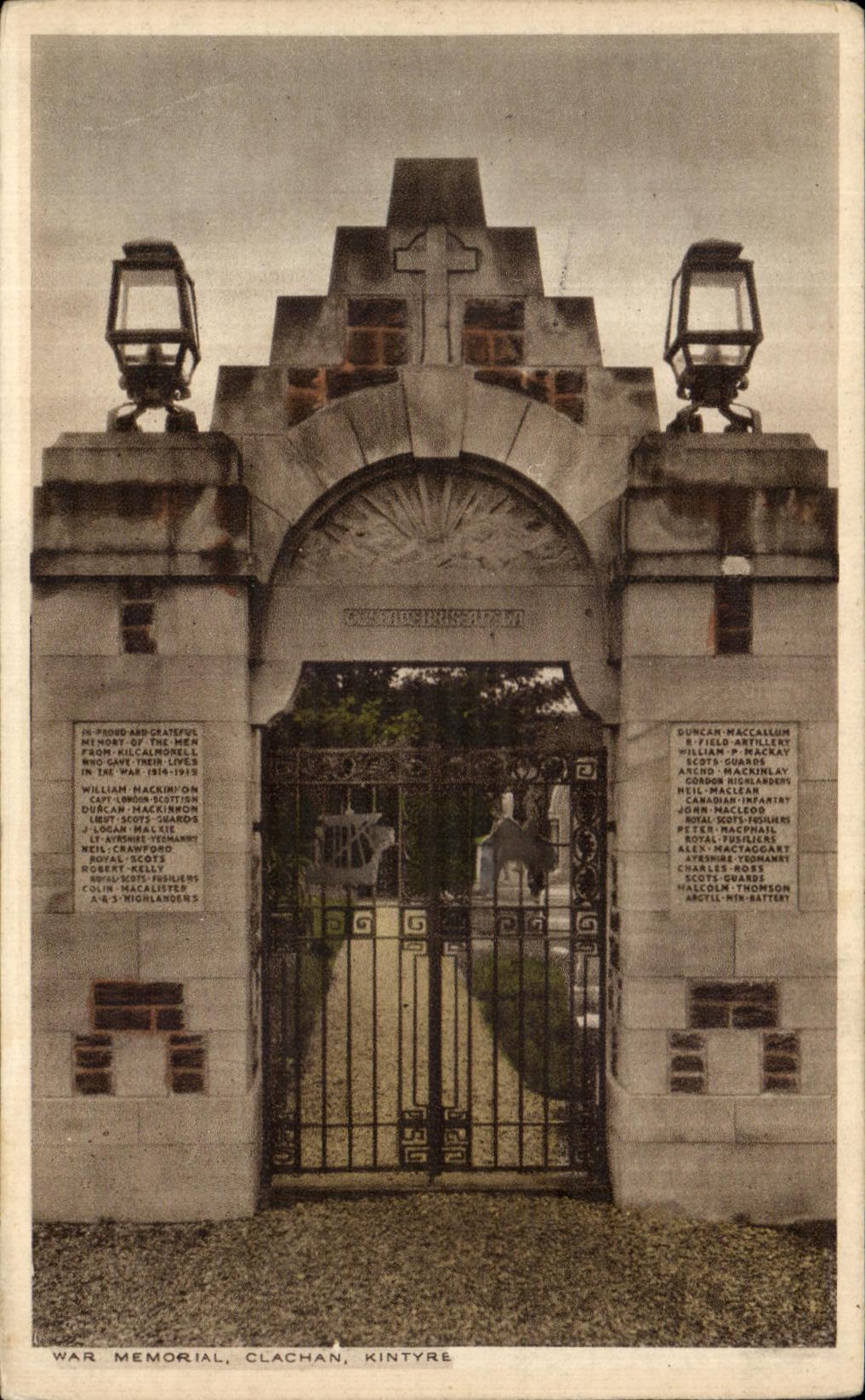 CPA War Memorial Clachan Kintyre Militaria