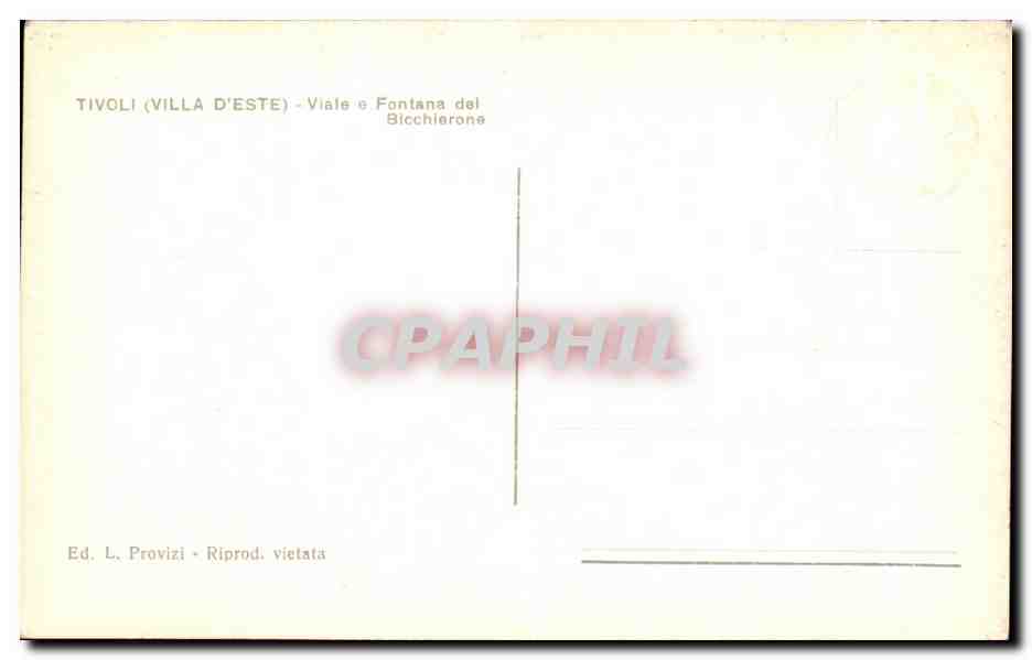 CPA Tivoli Viale A Fontana Del Bicchierone  — Rückseite