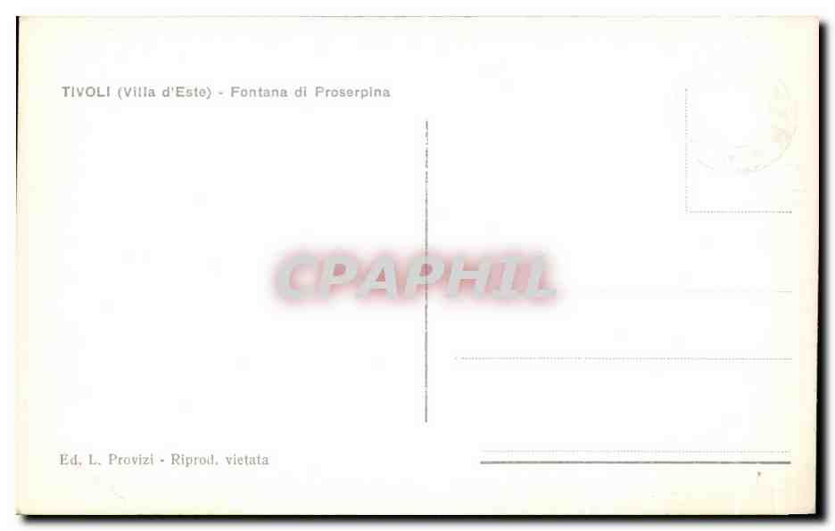 CPA Tivoli Fontana Di Proserpina — Rückseite