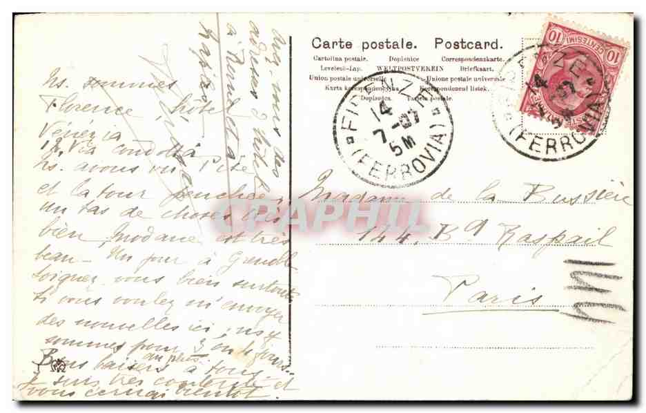 CPA Firenze Facciate Della Cattedrale Prof De Fabris — Rückseite