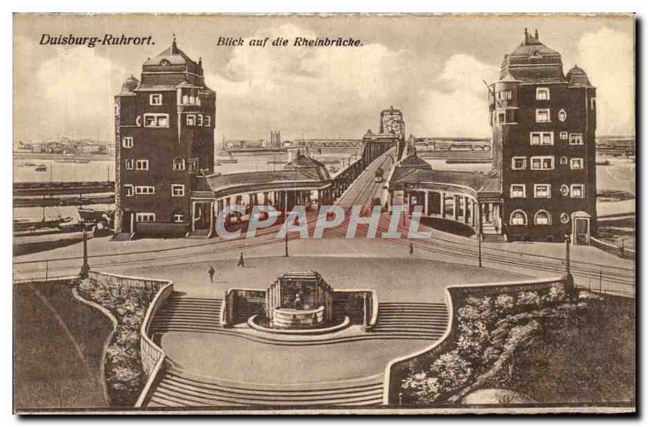 CPA Duisburg Ruhrot Blick Auf Die Rheinbrucke