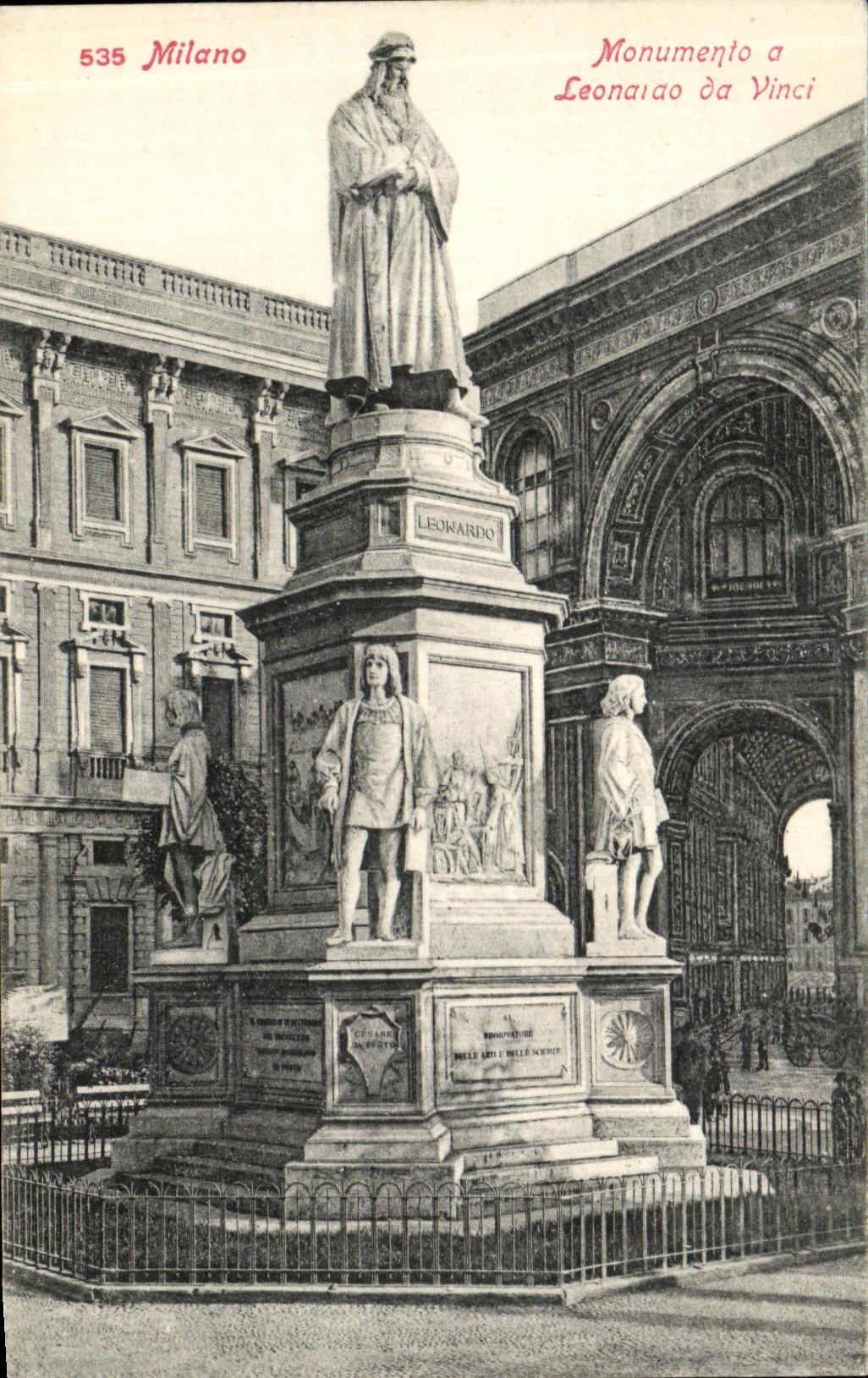 CPA Milano Monumento a Leonardo Da Vinci Leonard de Vinci