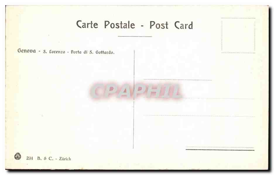 CPA Genova S Lorenzo Porta Di s Gottardo  — Rückseite